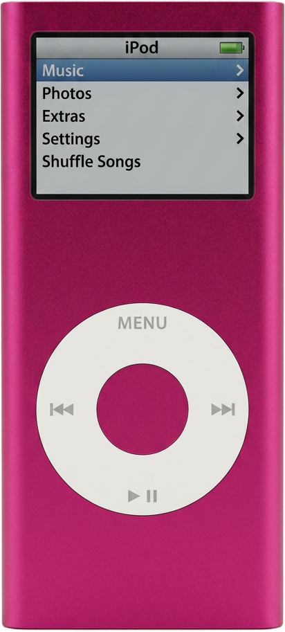 pink iPod nano music player