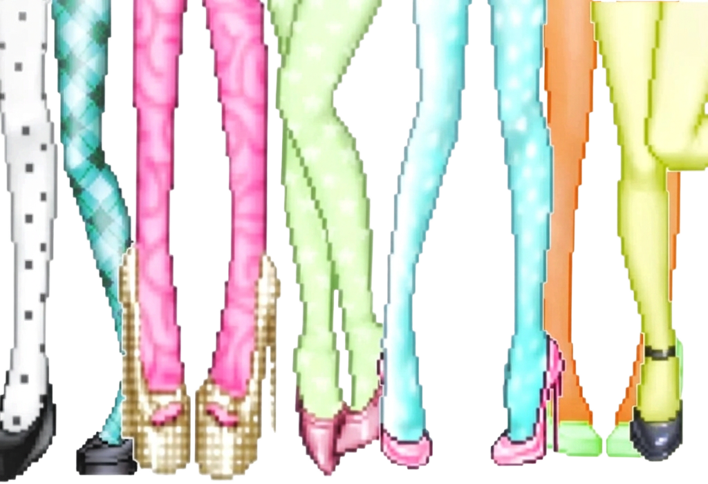 pixel art tights and heels graphic