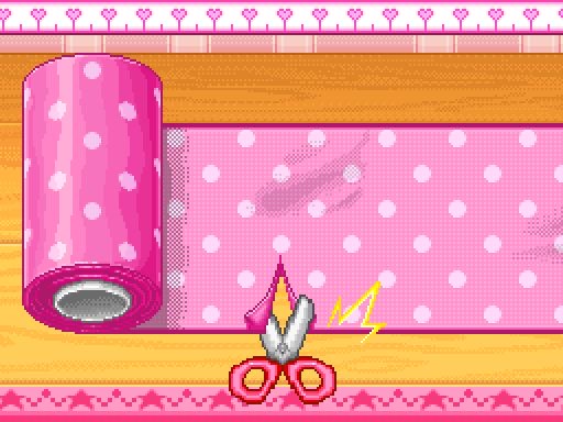 pixel art pink polka dot paper roll